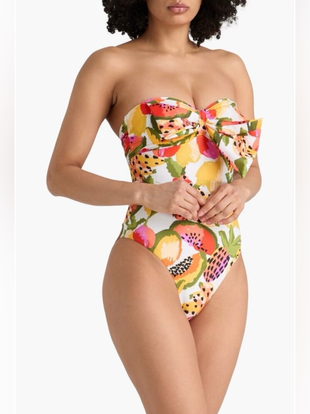 Farm Rio Papaya Fruits Paradise One-Piece Swimsuit Bathing Suit Sz Large - Picture 6 of 12